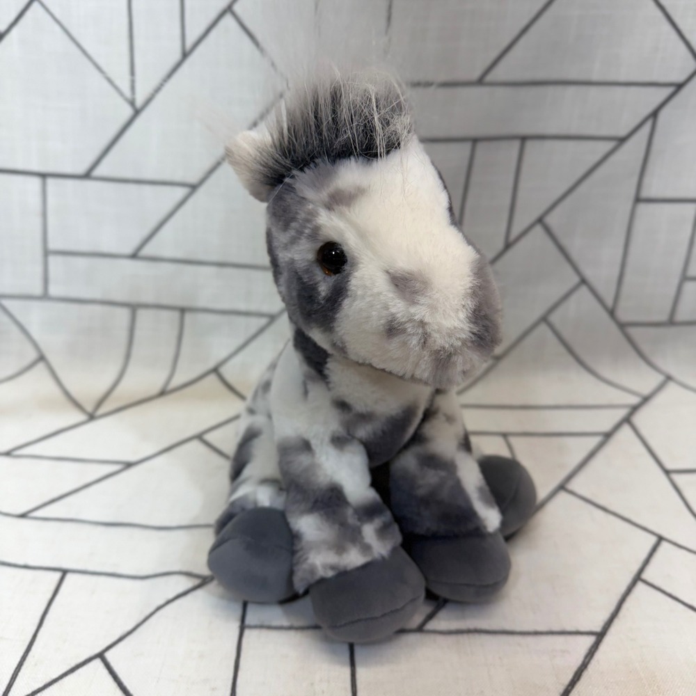Douglas Appaloosa Horse Plush 9" Grey White Spotted Stuffed Animal 4805